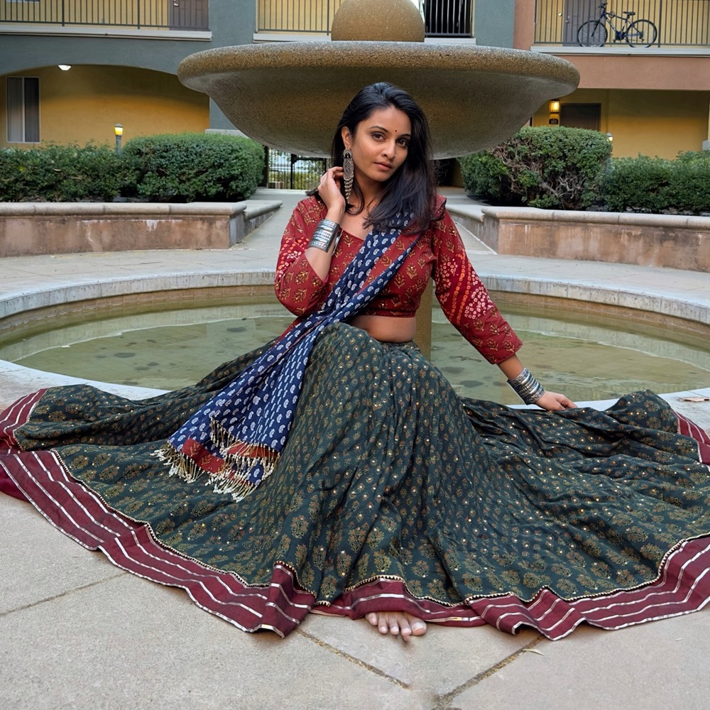 Green lehenga set